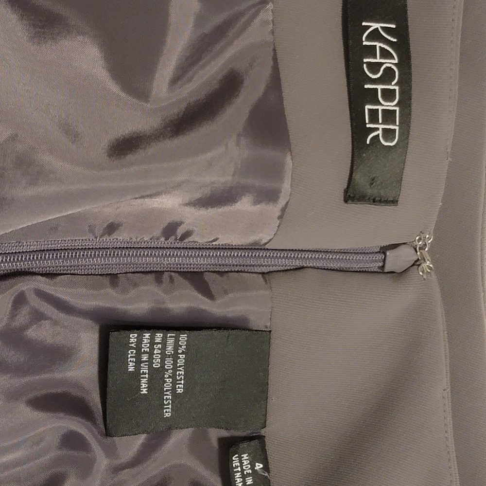 Kasper Thin Light Lined Polyester Taupe Pencil Sk… - image 6